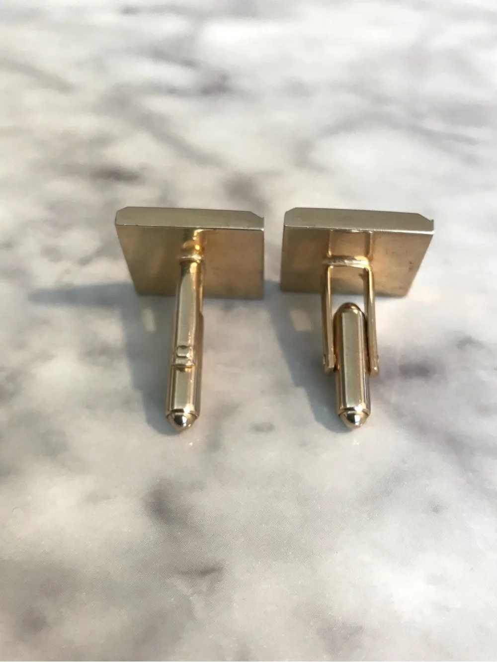 Vintage Swank Gold Tone Cufflinks Lot 4 Pairs Bullet Back Mid Century Geometric